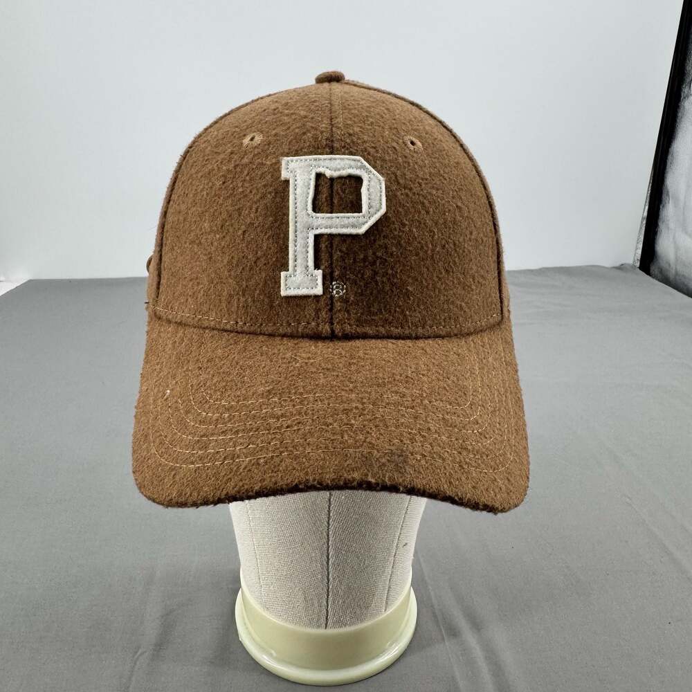 Portland Gear Brown Wool Blend Felt Baseball Cap Strapback Hat P Logo